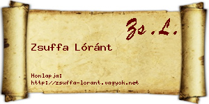 Zsuffa Lóránt névjegykártya